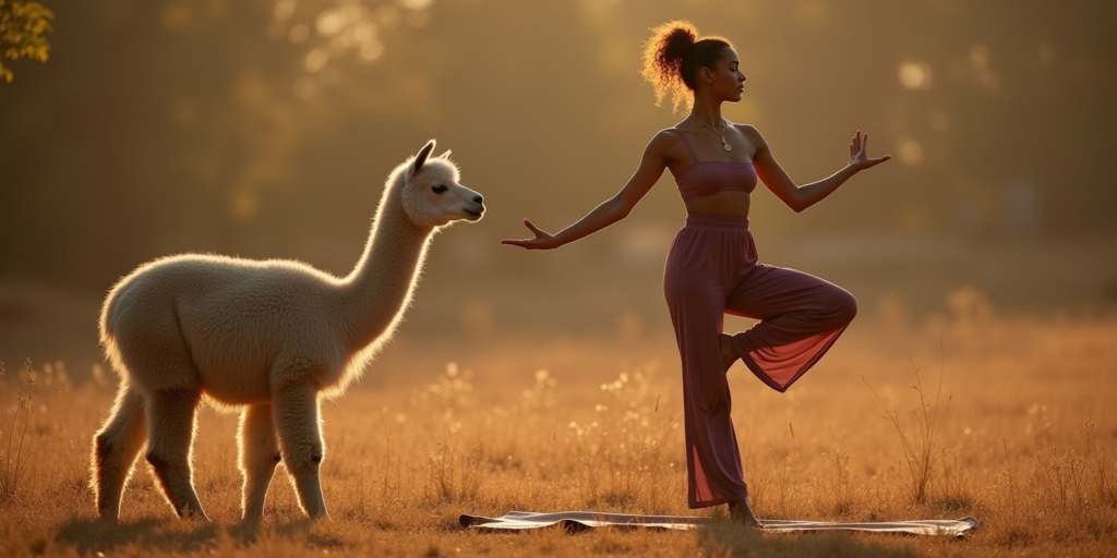 Yoga mit Alpaka